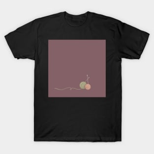 Cozy Autumn Knitting Illustration T-Shirt